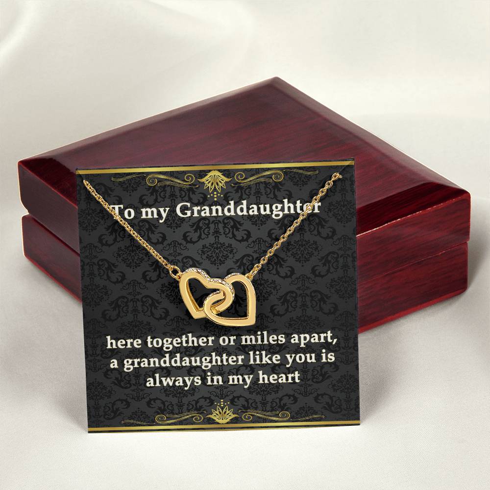 Granddaughter And Nana Bond Necklace - Eudora Collection Interlocking Hearts Necklace