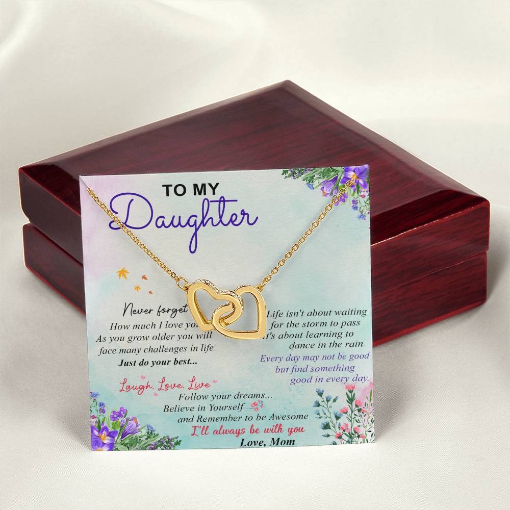 To My Daughter - Interlocking Hearts Necklace