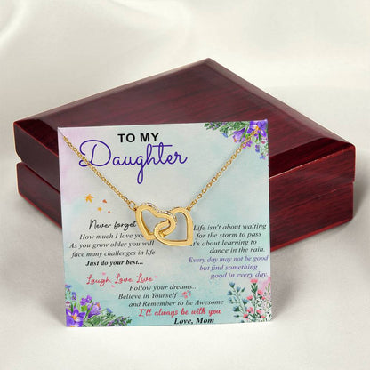 To My Daughter - Interlocking Hearts Necklace