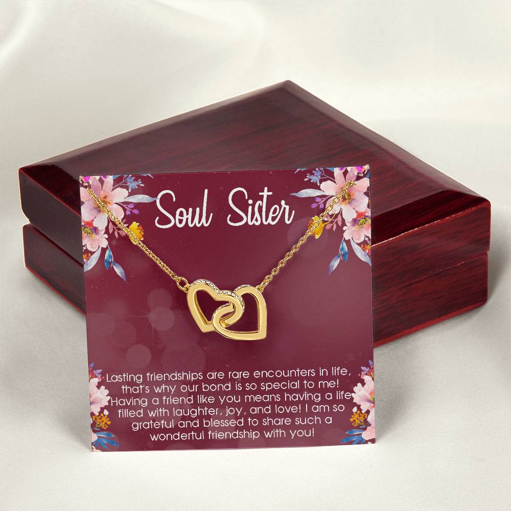 Birthday Gift For Best Friend Soul Sister Necklace Gift Gift For Best Friend Gift Interlocking Hearts Necklace Gift For Soul Sister Bff