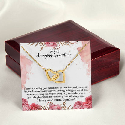 To My Amazing Grandma Interlocking Hearts Necklace