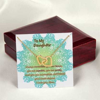 To My Daughter From Mom Two Interlocked Hearts Necklace Interlocking Hearts Necklace