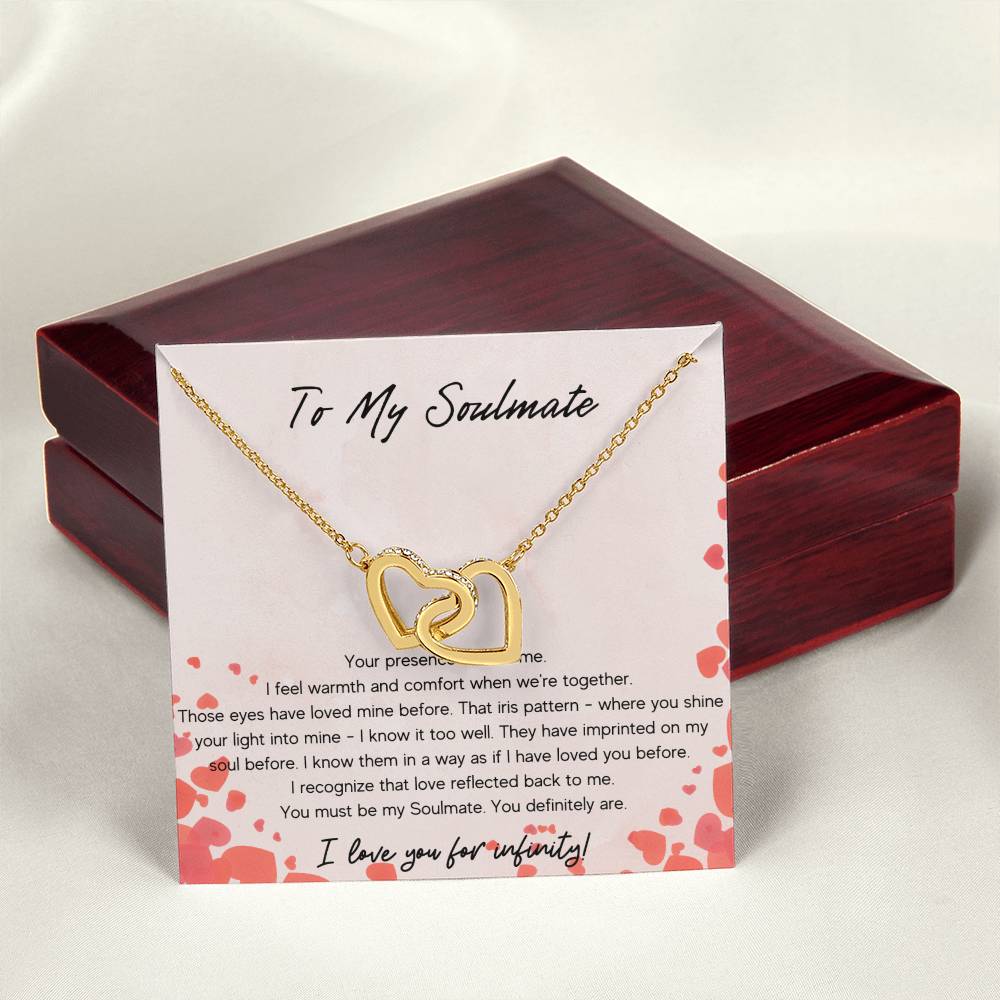 To My Soulmate Interlocking Hearts Necklace