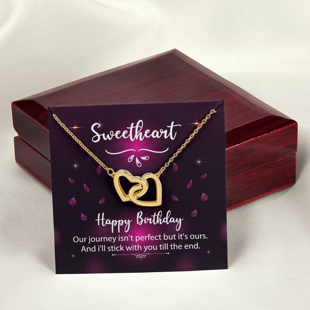 To Significant Other ? Sweetheart Happy Birthday ? Interlocking Hearts Necklace