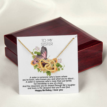 Give This Unique Necklace For Your Sister'S Birthday ! Interlocking Hearts Necklace