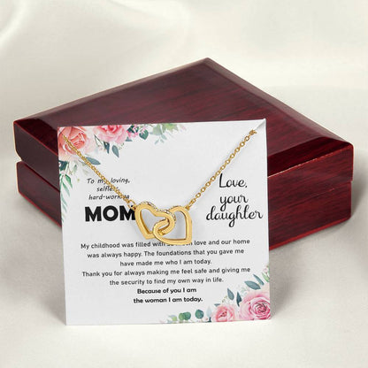 Thank You Mom Thanksgiving Gift Interlocking Hearts Interlocking Hearts Necklace