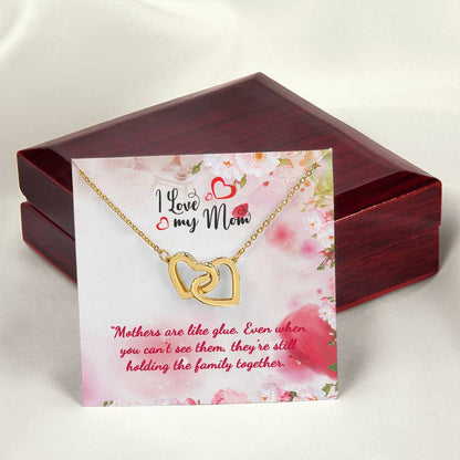 Mother Is The Name For God In The Lips And Hearts Of Little Children Interlocking Hearts Necklace