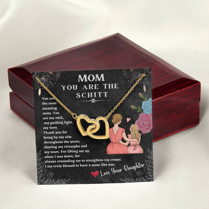 Mom You Are The Schitt! You Are The Most Amazing Mom Mothers Day Gift Neckles Love You Daughter Interlocking Hearts Necklace