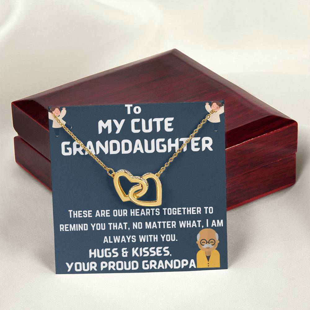 To My Granddaughter Interlocking Hearts Necklace