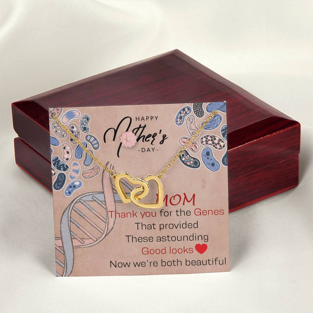 Mom Thank You For The Genes Interlocking Hearts Necklace