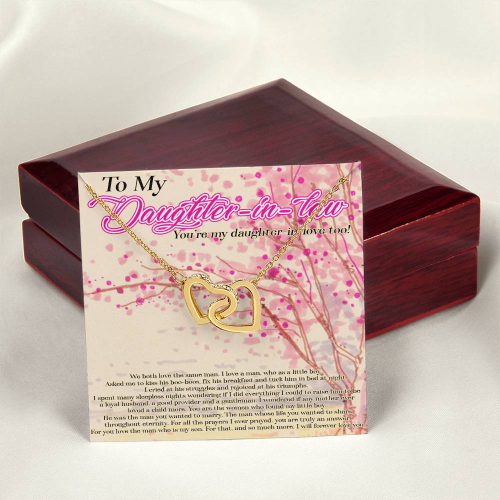 Daughter In Law Necklace And Sayingdaughter In Law Necklacedaughter In Law Wedding Giftdaughter In Law Jewelry Box Necklace For Daughter Interlocking Hearts Necklace