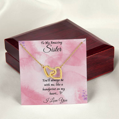 To My Amazing Sister Interlocking Hearts Necklace