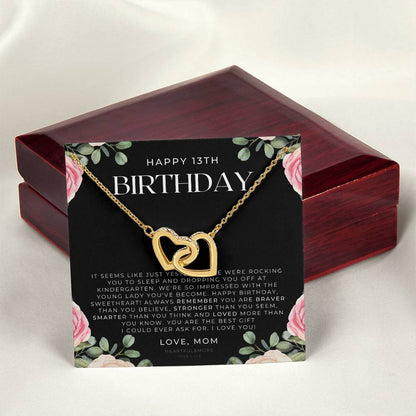 Gift For 13 Year Old Girl Gifts 13Th Birthday Girl 13Th Birthday Gift Thirteenth Birthday Necklace Teen Birthday Gift Official Teenager Interlocking Hearts Necklace