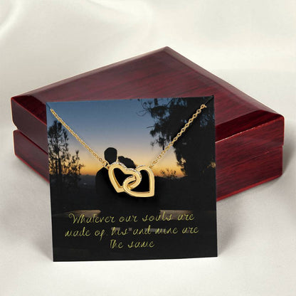 Whatever Our Souls Are Made Of His And Mine Are The Same Interlocking Hearts Necklace