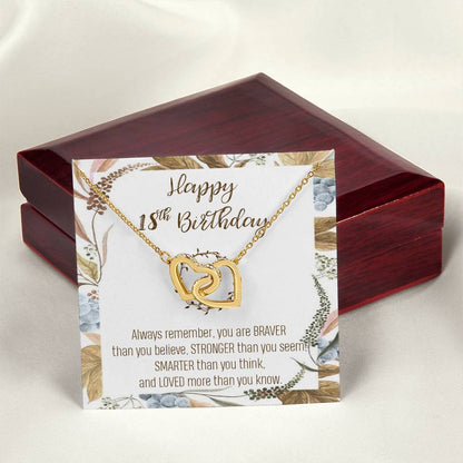 18Th Birthday Necklace Women September Birthday Necklace Birthday Interlocking Hearts Necklace 18 Year Old Gift Custom Birthday Necklace