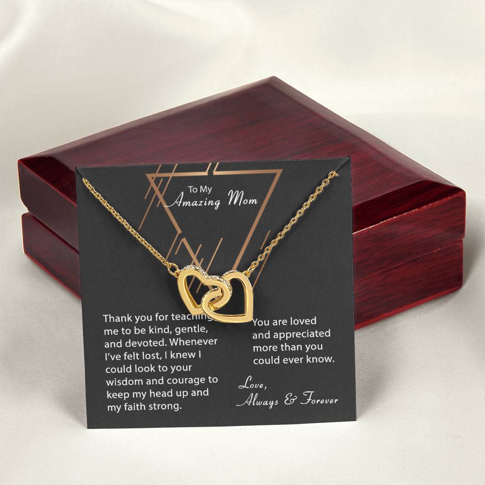 Keep My Faith Strong Necklace Interlocking Hearts Necklace