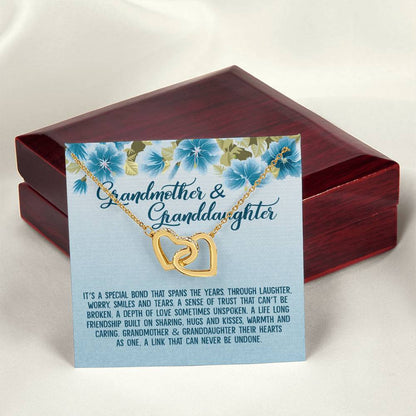 Grandmother & Granddaughter Their Hearts As One Interlocking Hearts Necklace