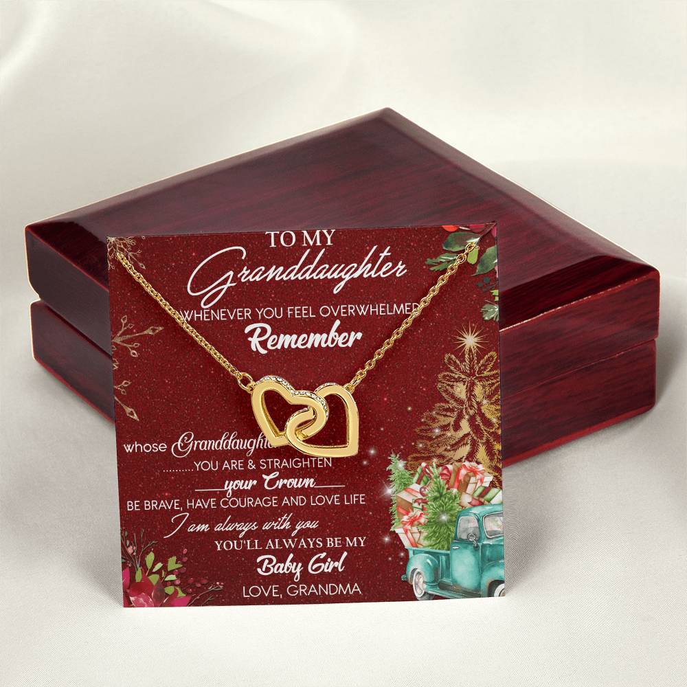 To My Granddaughter Interlocking Hearts Necklace Message Card