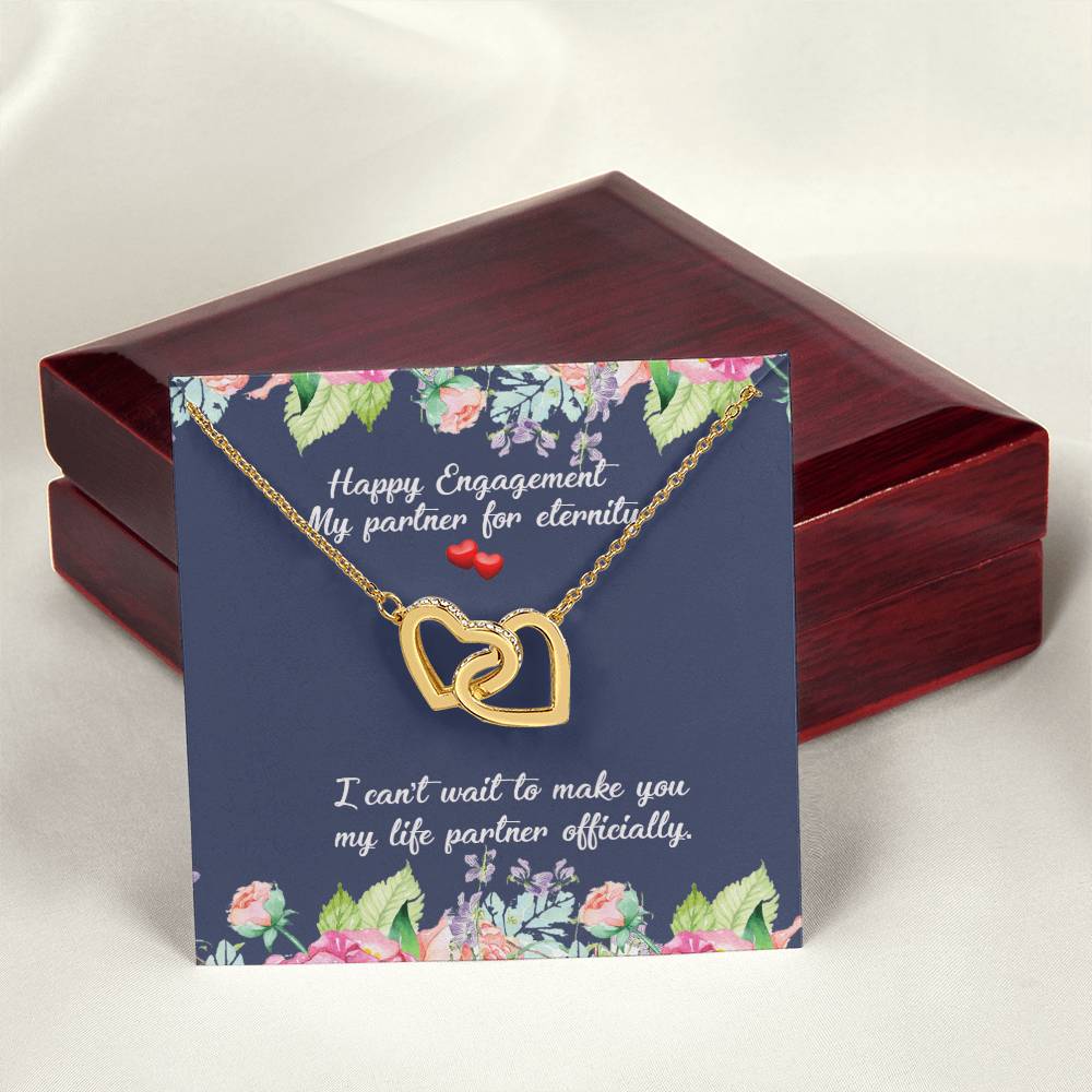 Engagement Gift For Fiancée Interlocking Hearts Necklace