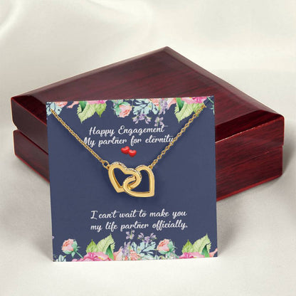 Engagement Gift For Fiancée Interlocking Hearts Necklace
