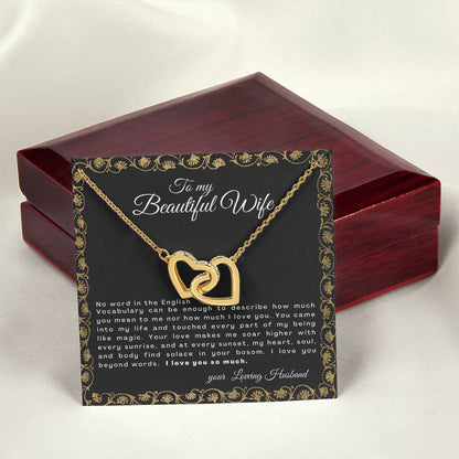 Gift For Wife No Word In The English Vocabulary Interlocking Hearts Necklace