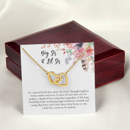 Big Sis And Lil Sis Interlocking Hearts Necklace