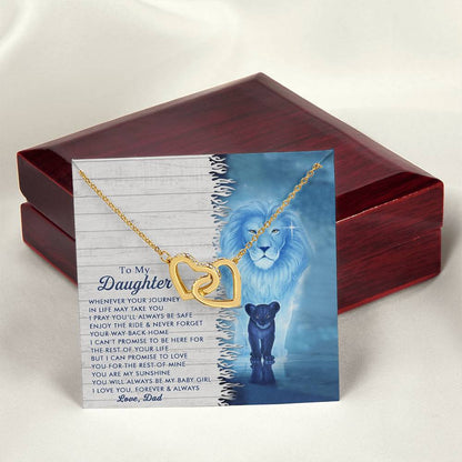 To My Daughter - I Can Promise To Love You For The Rest Of Mine- Interlocking Heart Necklace Interlocking Hearts Necklace