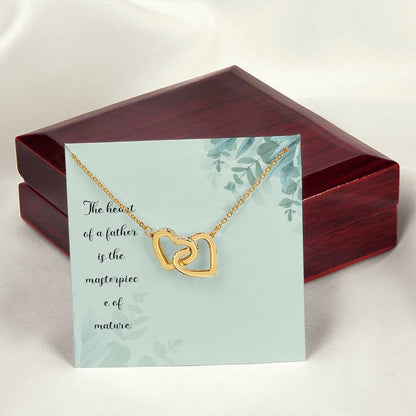 The Heart Of A Father Is The Masterpiece Of Nature - Interlocking Heart Necklace Interlocking Hearts Necklace