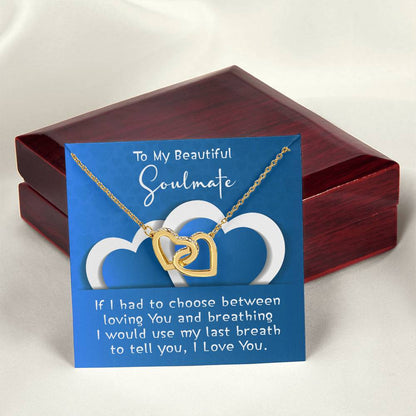 Necklace Gift For Soulmate - Interlocking Heart Necklace Interlocking Hearts Necklace