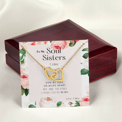 To My Soul Sister Interlocking Hearts Necklace