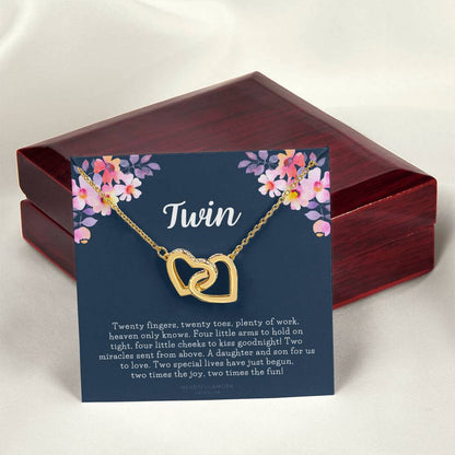 Mom Of Twins Gift Jewelry For Mother Of Twins Parents Of Twins Best Gift For New Mom Of Twins Birthday Gift For Mom Of Twins Necklace Interlocking Hearts Necklace