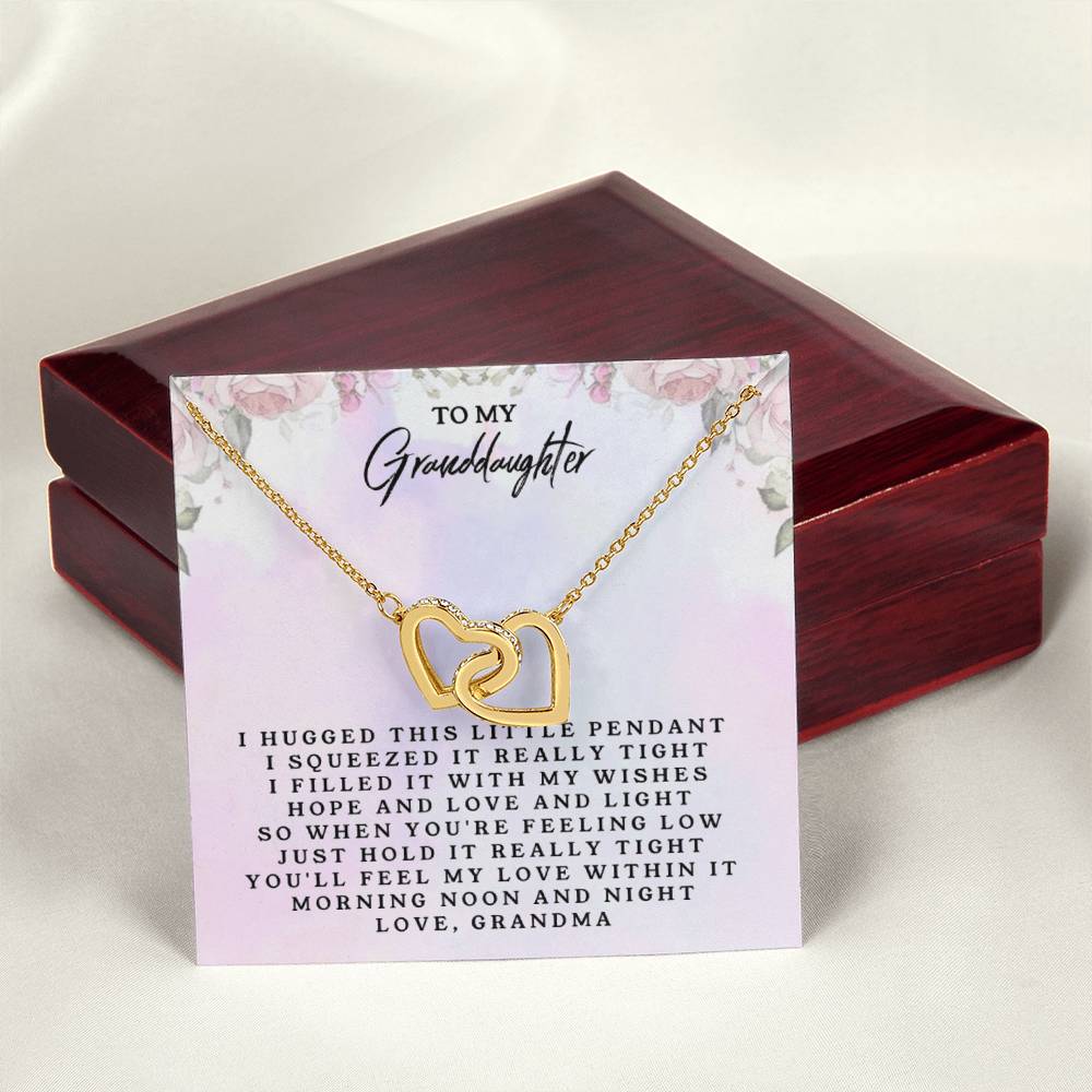To My Granddaughter From Grandma Interlocking Heart Necklace Interlocking Hearts Necklace