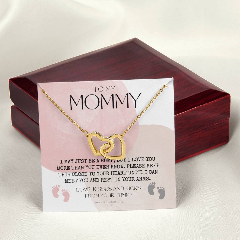 Mom To Be Necklace New Mom Necklace First Time Mom Necklace Pregnancy Gift New Mom Gift New Mommy Gift New Mom Gift Jewelry Interlocking Hearts Necklace