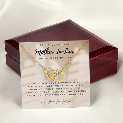 Mother Of The Bride Gift From Groom Mother In Law Gift On Wedding Day From Groom Gifts For Mother Of The Bride Future Mother-In-Law Interlocking Hearts Necklace