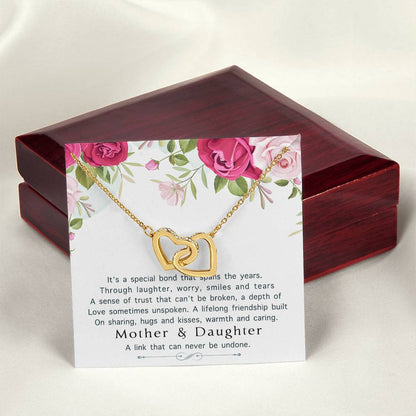 Mother Daughter Interlocking Hearts Necklace