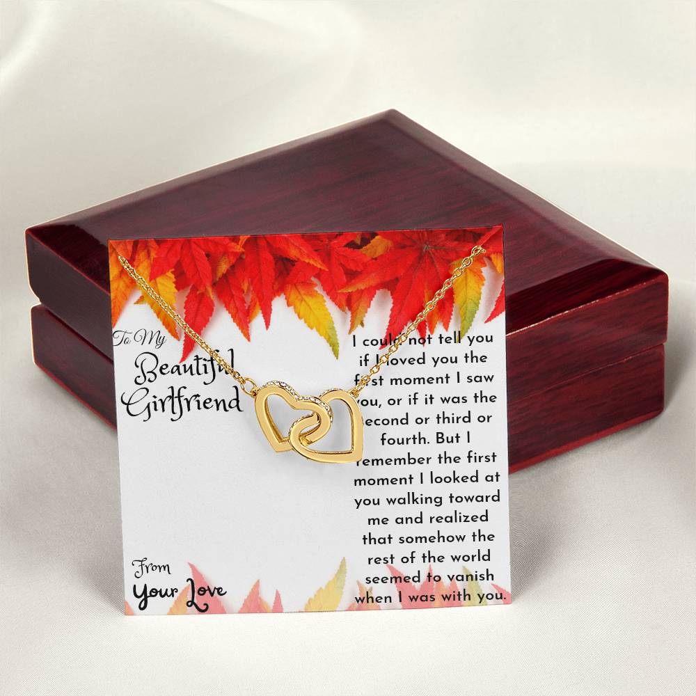 Heart Necklace For Your Beautiful Girlfriend. Interlocking Hearts Necklace