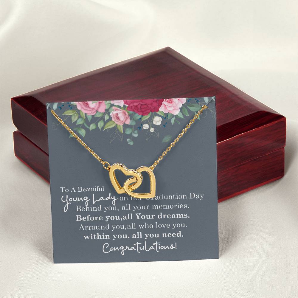 To My Amazing Daughter- Mom Love You - Mother Love For Daughter Interlocking Hearts Necklace