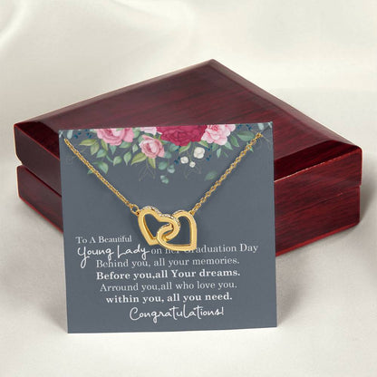 To My Amazing Daughter- Mom Love You - Mother Love For Daughter Interlocking Hearts Necklace