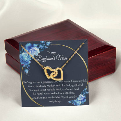To My Boyfriends Mom Interlocking Hearts Necklace