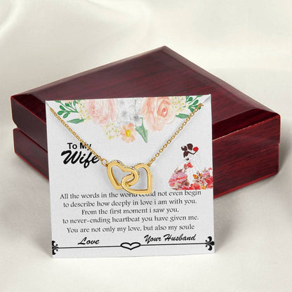 Gift For Wife To Show Just How Deeply In Love You Are. Interlocking Hearts Necklace