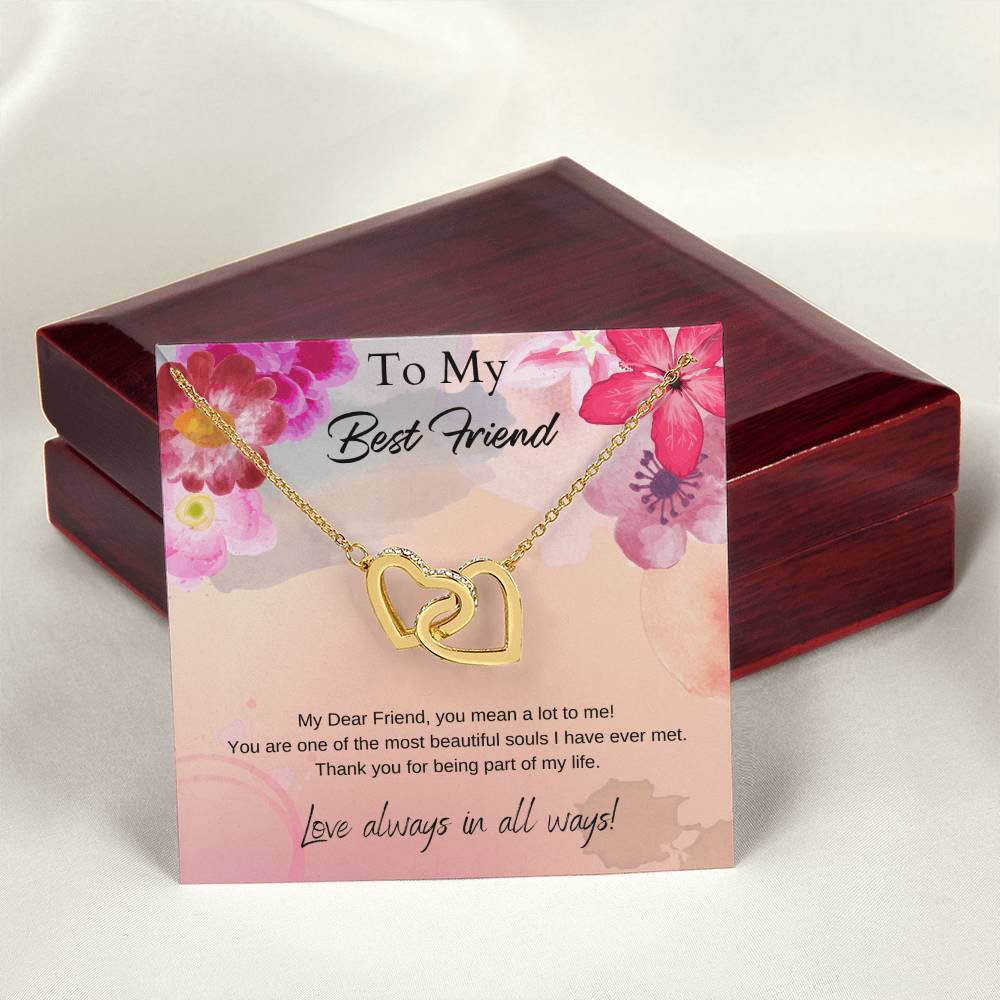 To My Best Friend Interlocking Hearts Necklace