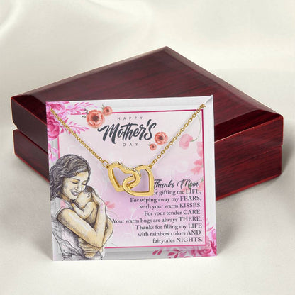 Interlocking Heart Necklace Gift For Mothers Day Interlocking Hearts Necklace