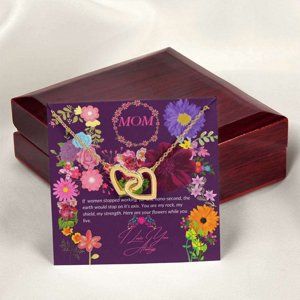 Happy Mother'S Day Locked Hearts Interlocking Hearts Necklace