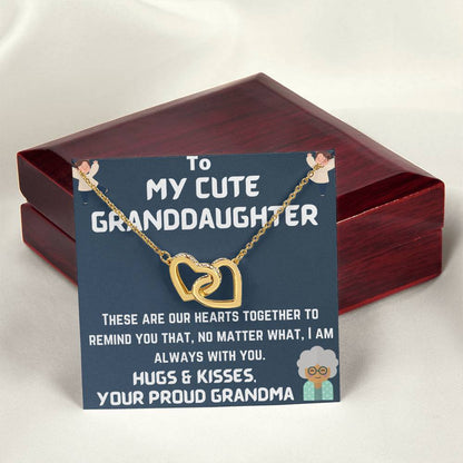 To My Granddaughter Interlocking Hearts Necklace