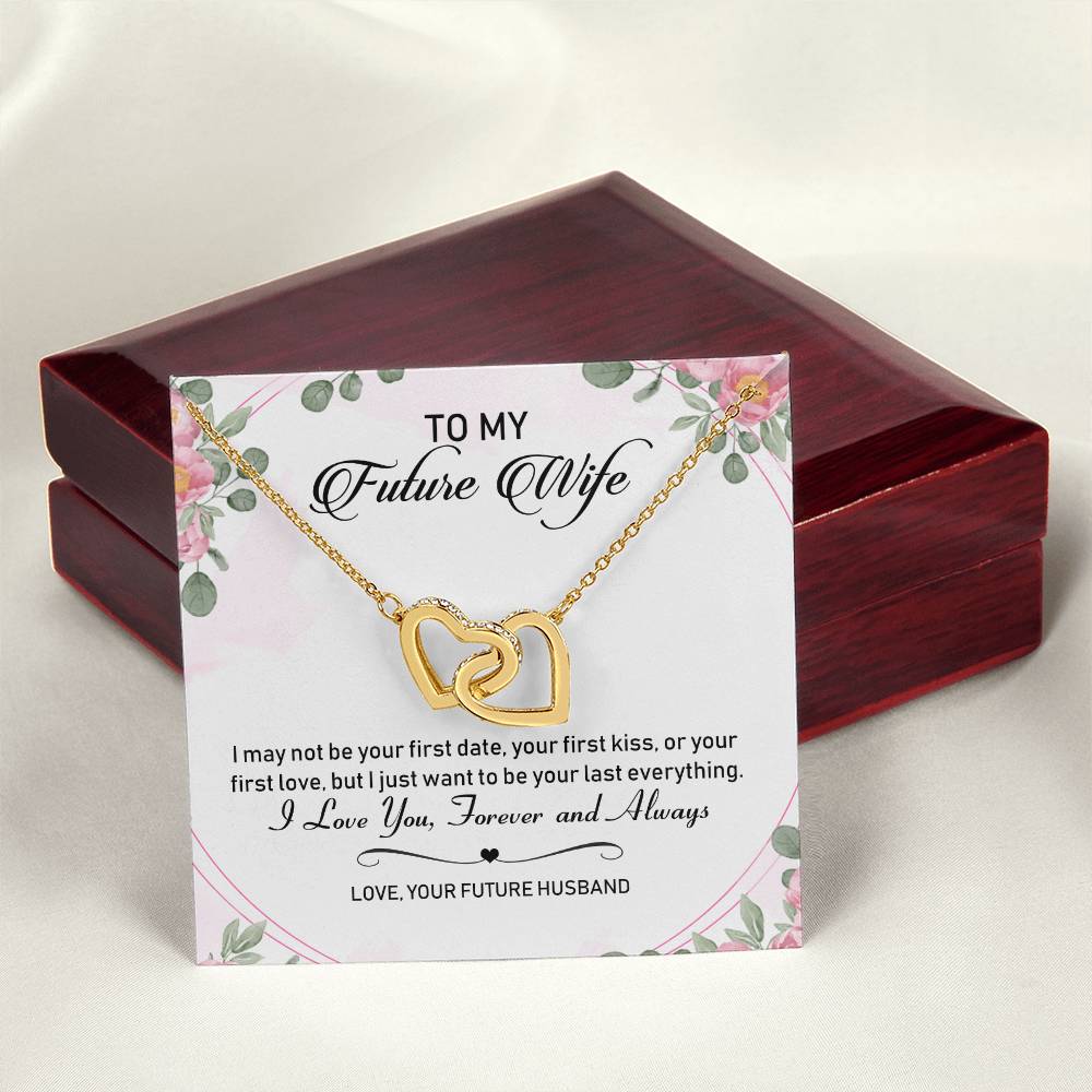To My Future Wife Interlocking Hearts Necklace Message Card