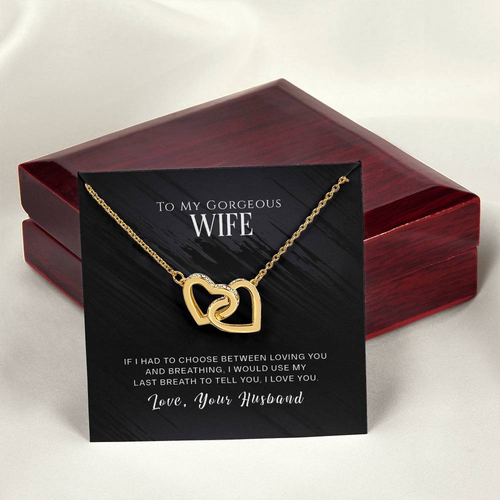 Interlocked Heart Necklace - For Wife Interlocking Hearts Necklace