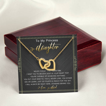 Gift For Daughter From Dad Interlocking Hearts Necklace