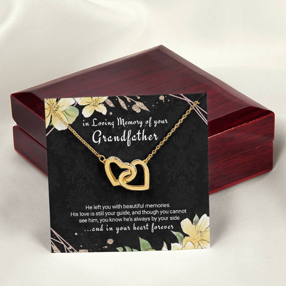 Sympathy Gift Loss Of Grandfather Memorial Twin Hearts Necklace Interlocking Hearts Necklace