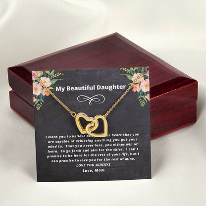 The Daughter Believe Necklace Gift Set Interlocking Hearts Necklace