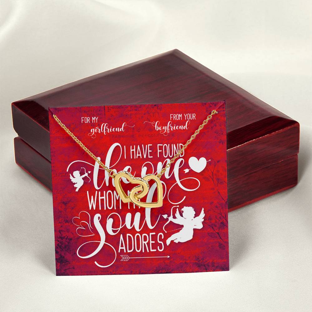 For My Girlfriend. My Soul Adores Necklace Interlocking Hearts Necklace